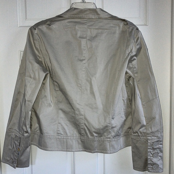 Talbots Vintage Cotton Lightweight Jacket Khaki Beige Crop Short - Picture 2 of 12